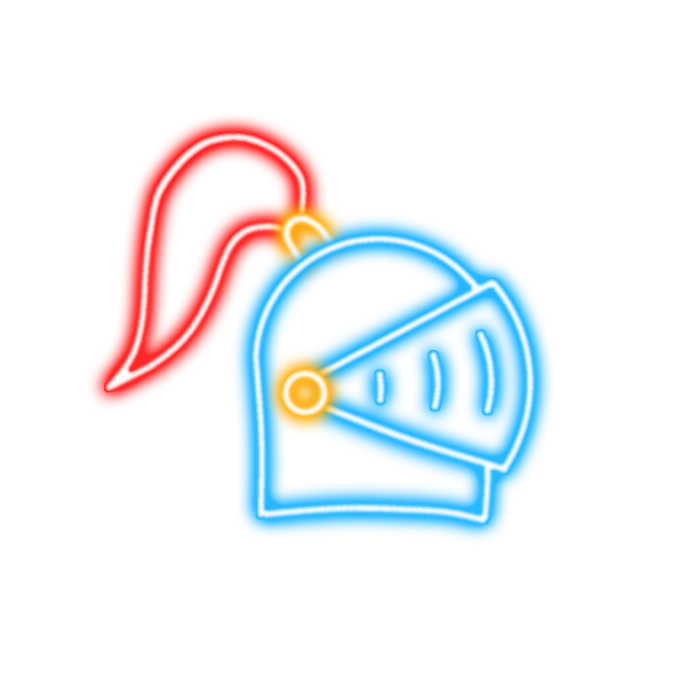 Knight helmet neon sign