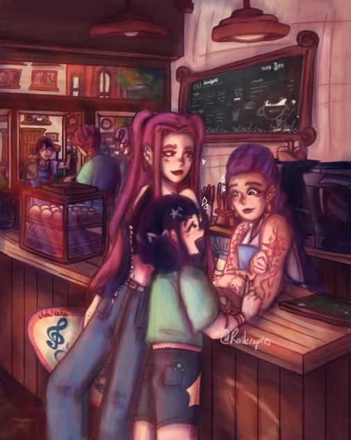 Huntrix Coffee Shop AU