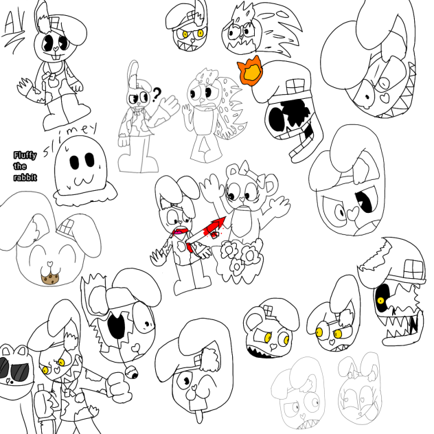 Fluffy the rabbit HTF fan character