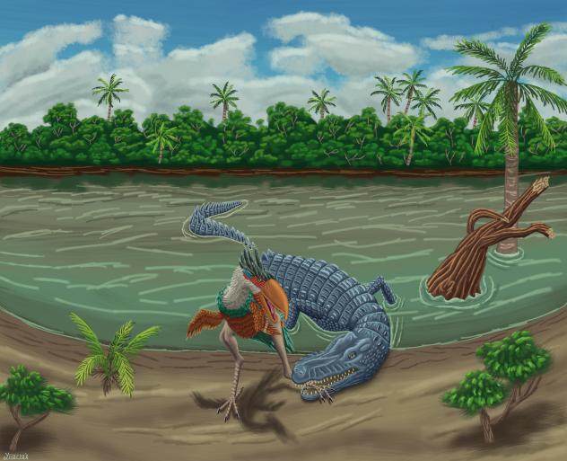 Purussaurus and Terror Bird