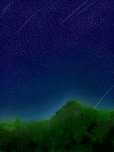 明け方の山 Ibispaint