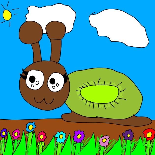 snail based on fruit kiwi snail