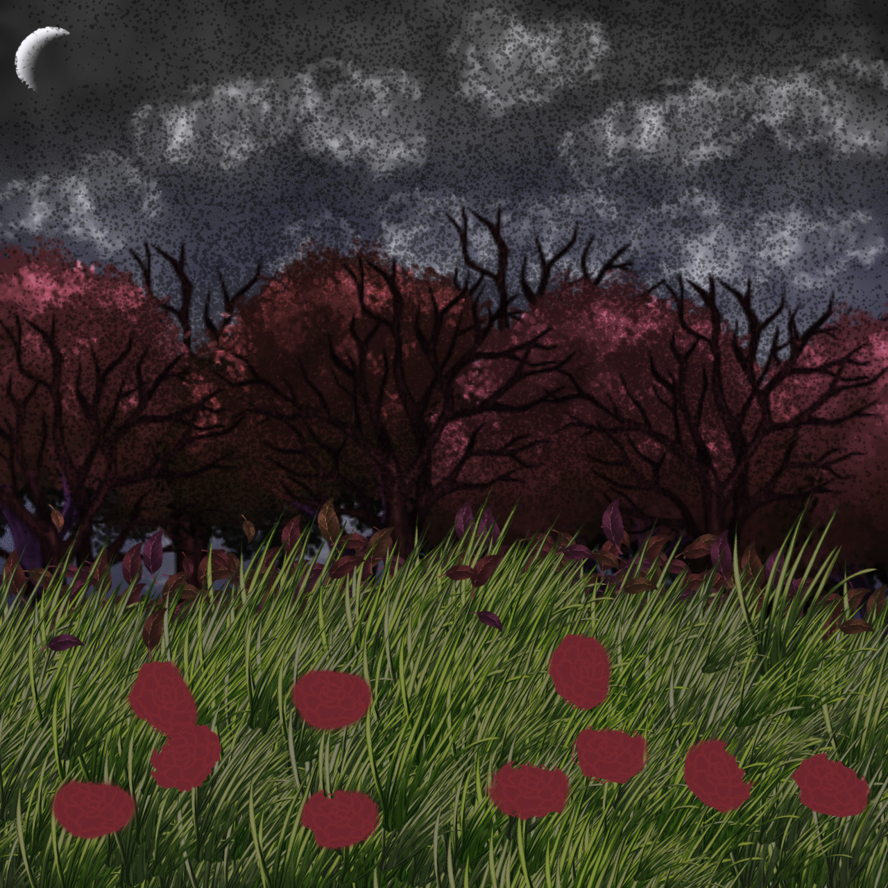 forest at night - ibisPaint