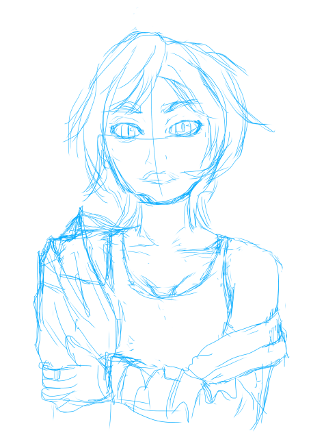 「女性の立ち姿」の下書き 練習 2