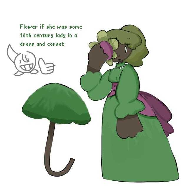 Flowers as a 18th century lady in a