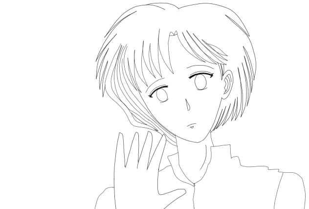 逆手線画