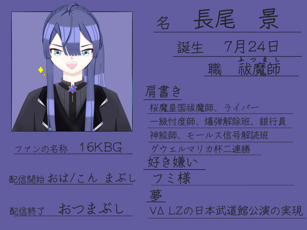 長尾景紹介カード