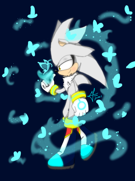 silver the hedgehog and butterfly