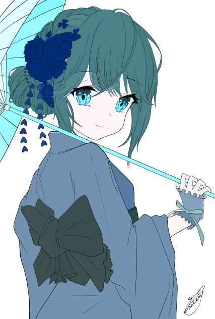 振り返る女の子