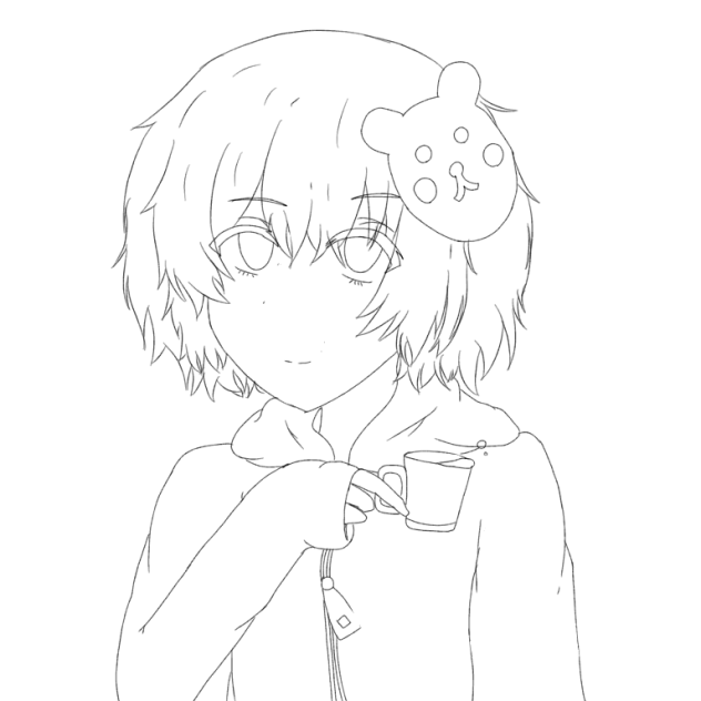 かふぇさん 線画 ベタ無し