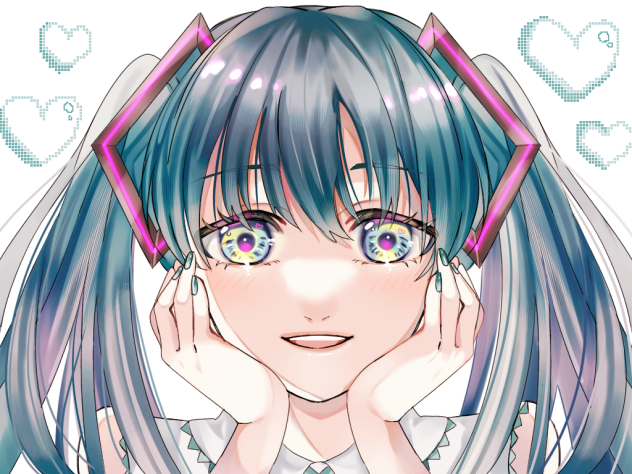 頬杖ミク