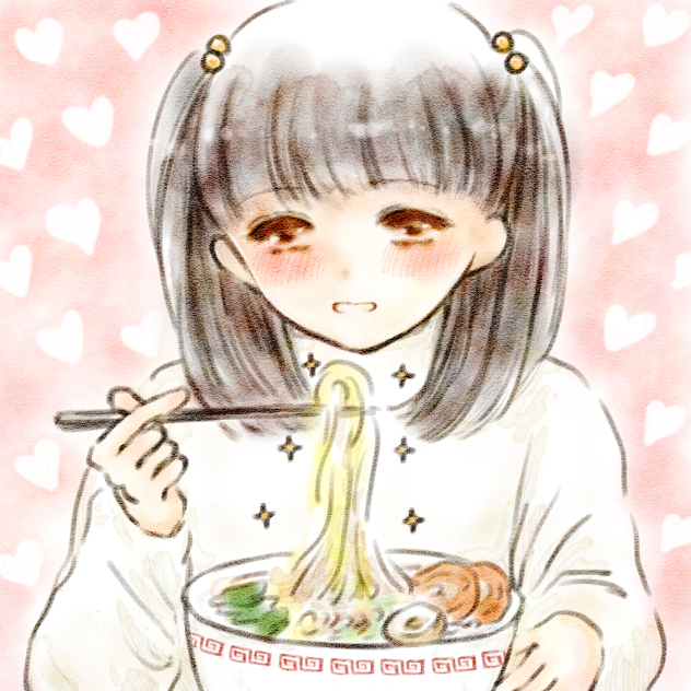 幻のラーメンが着丼して感激してる女の子。