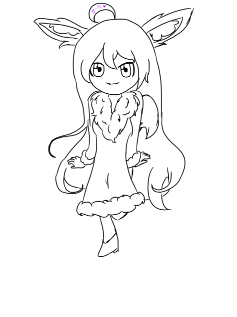 Humanised Eevee (Uncoloured) - ibisPaint