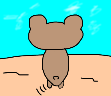 歩いてるくまを描きました