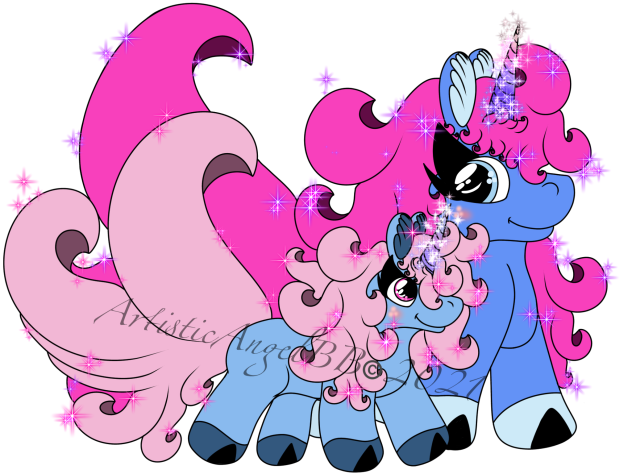 Blue And Pink Mother And Daughter Unicor