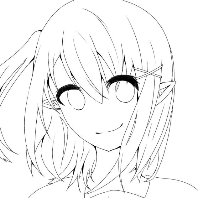 線画 女の子 ⑱