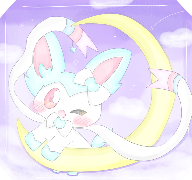 月に乗るニンフィア✨