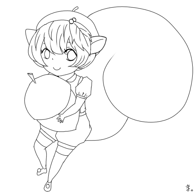 もふもふ。線画