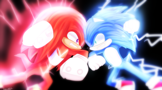 Sonic vs. Knuckles scene