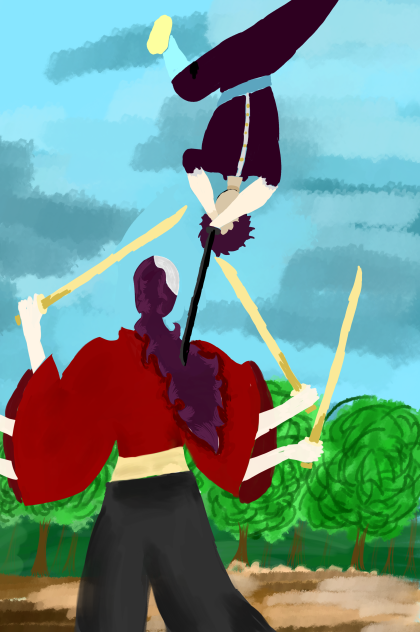 Tanjiro is training