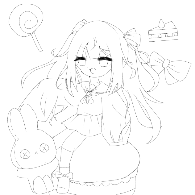 ''かわいい''に埋もれて　線画