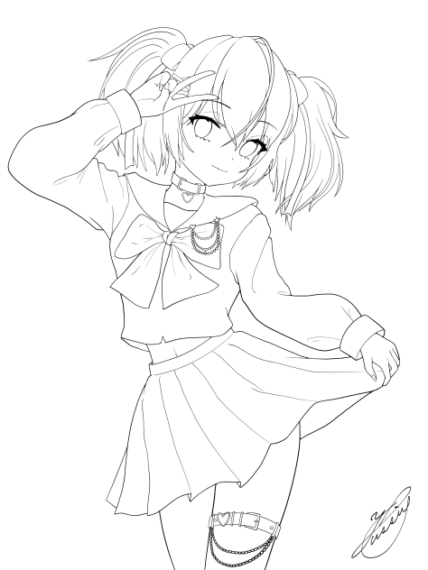 かぷっこ。さん（線画）