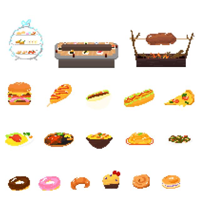 グルメ素材（ドット絵）