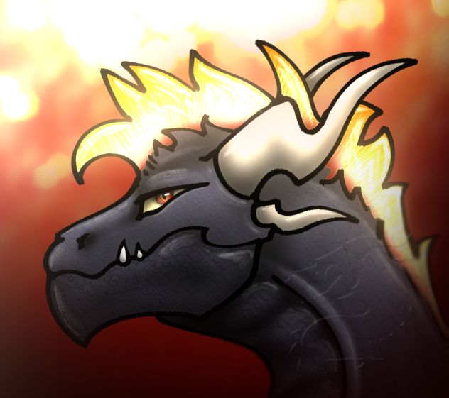 Glowing black dragon