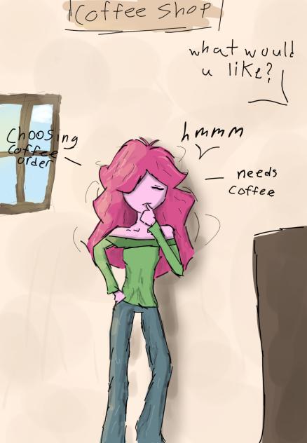 NOT MY OC Camelia getting coffee dtiys