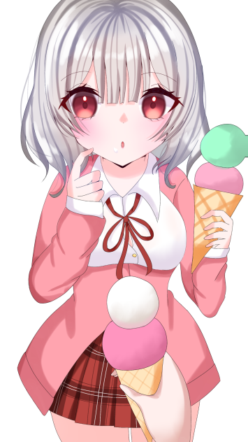 口に付いてるよ！