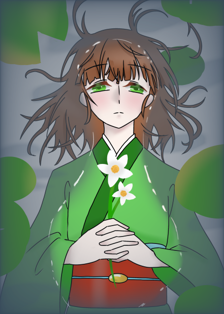 水面の一輪草