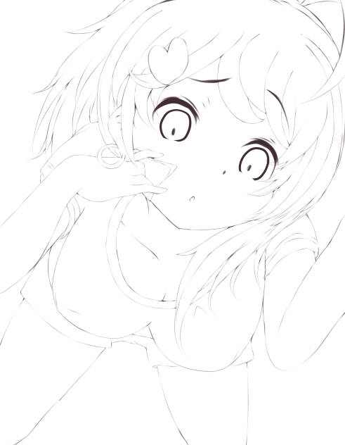 Line art Hanako Aoi (req)