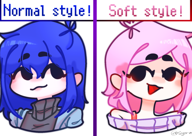 Two my not so different style...💙❤️