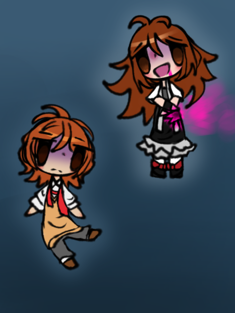 utsuro and akane chibis (drowning)