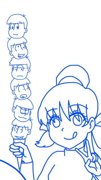 松野家アイス！！ 線画