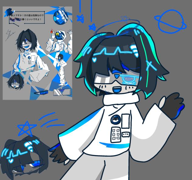 学校の友のキャラを自分の絵柄で描いた