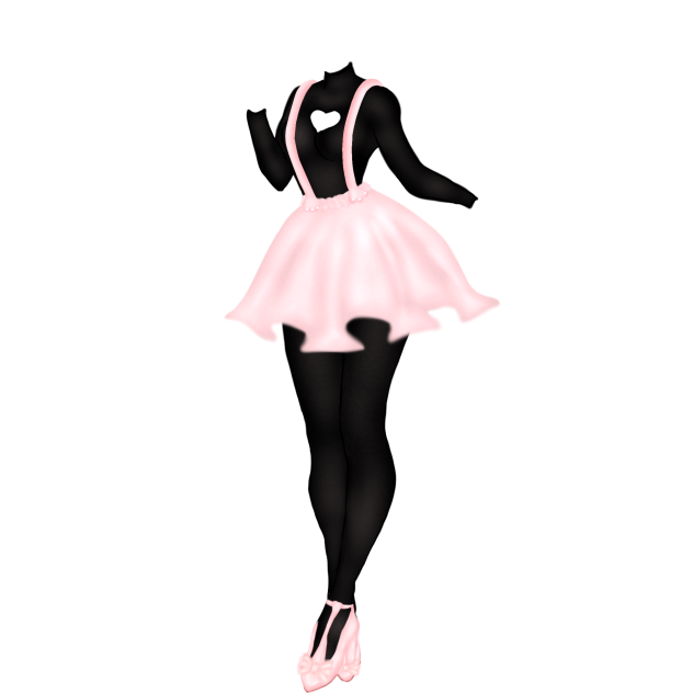 Pink mini skirt with suspenders(kawaii)