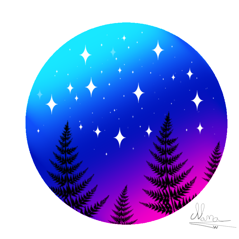 trees and sparkles. ibisPaint