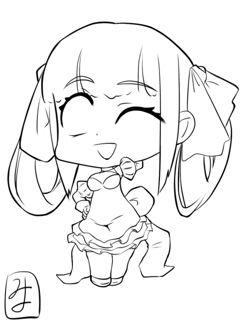 ちびメイド長line art