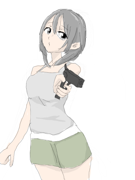 銃を撃つ子