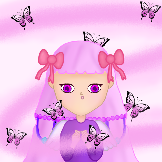 Girl with butterflies