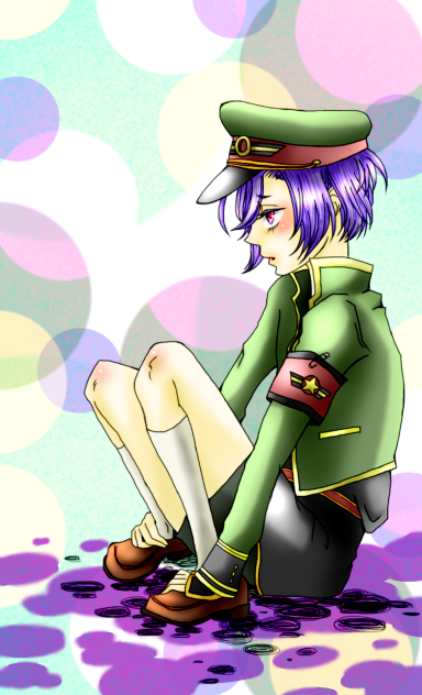 【線画】軍服少年【拝借】