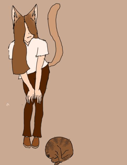 Shapeshifter with her pet cat