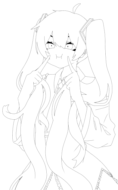 ミクちゃん 線画