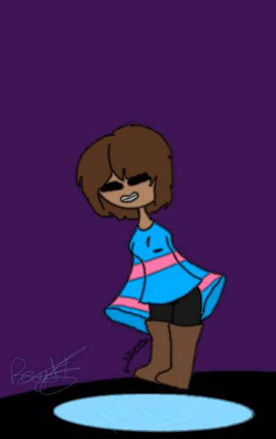 Frisk and puddles (Undertale fanart)