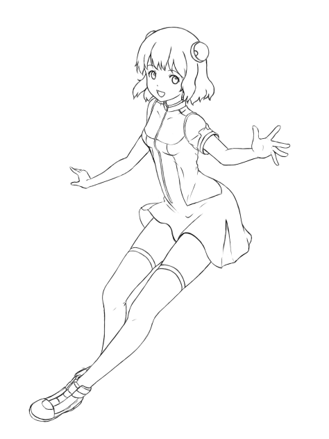 線画 彼方のアストラ アリエス