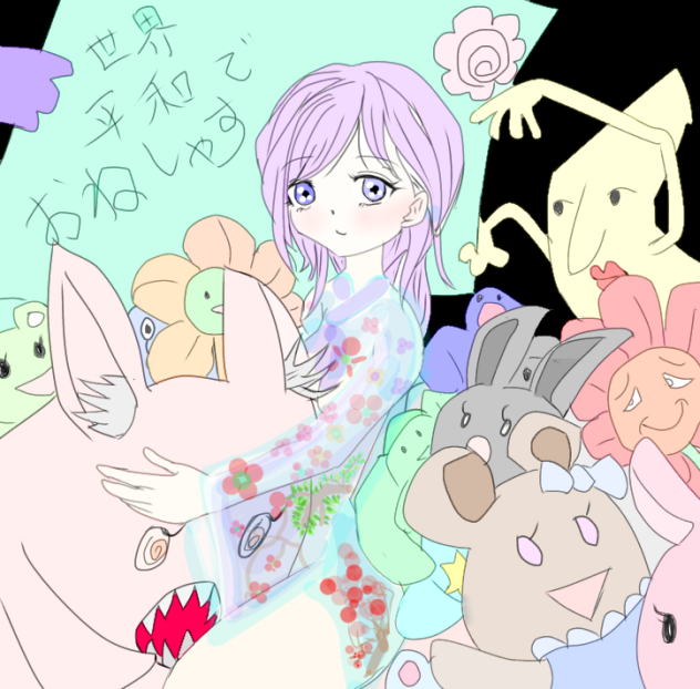 世界平和でおねしゃす　色塗り1
