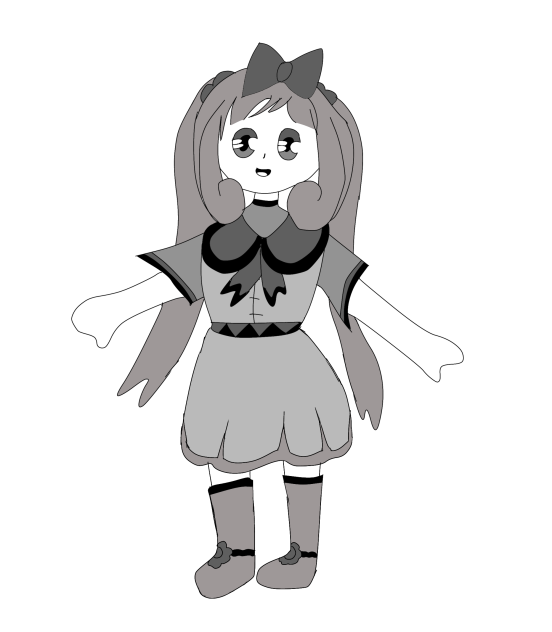 Cute Little Girl (Black and White Vers)