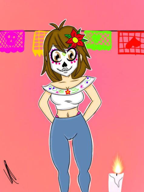 chica calavera 💛💀🧡