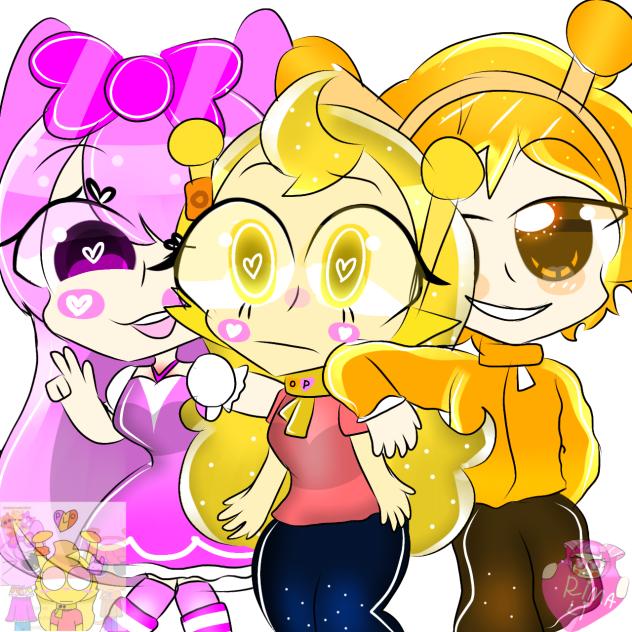 Leonie x pinki x oren 💛🩷🧡